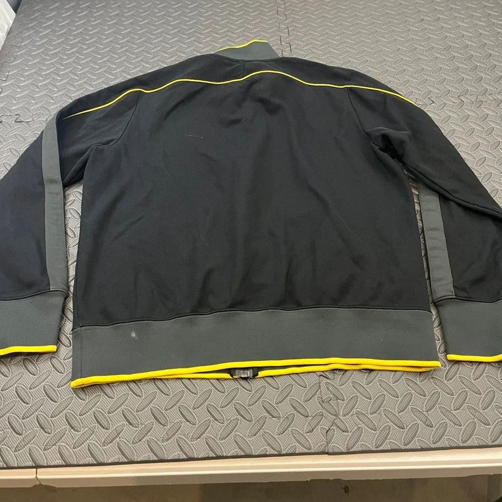 Nike Flight Track Jacket Mens L‎ Black Gray Yellow Full Zip Swoosh Sportswear